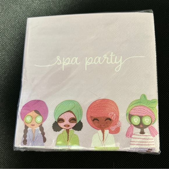 CBE Paperie SPA PARTY 40ct Beverage Napkins 5”x5” - Picture 1 of 2